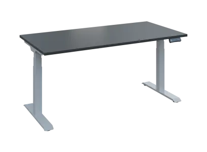 Fleximax 28-16 výškově nastavitelný stůl, kovová podnož stříbrná, deska 25 mm, široký 1600 mm, antracit